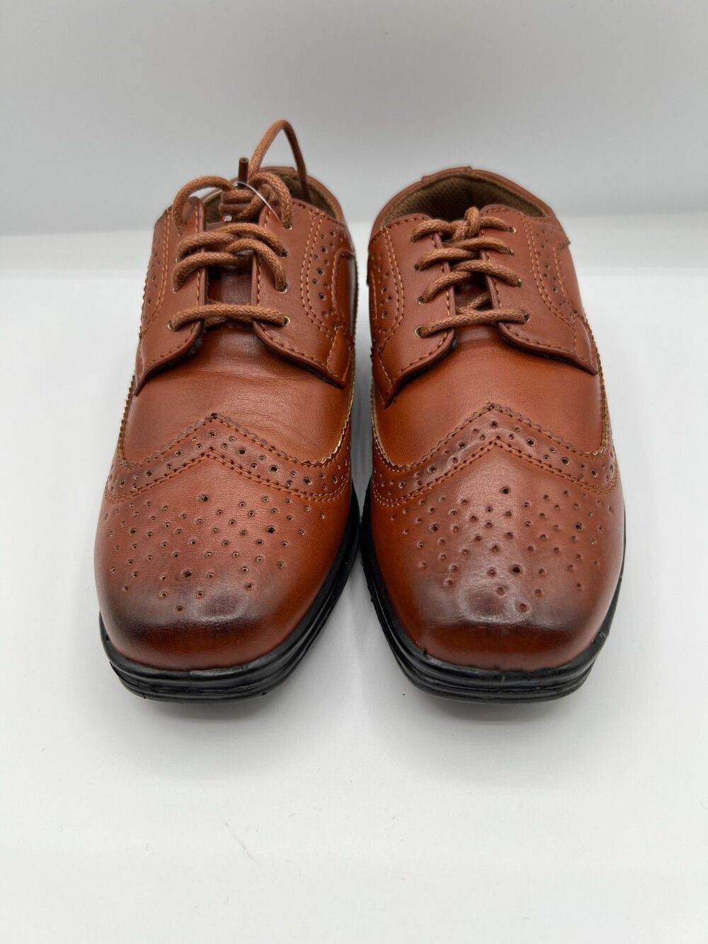 Deer Stags Ace Wingtip Oxford Dress Shoes Brown Size 12M Brogue Lace Up NWB